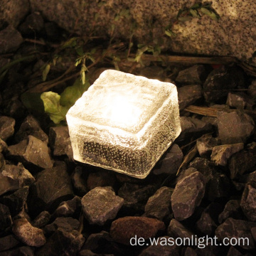 Wason Outdoor Garden Solarglas Ziegelstein Licht wasserdichte LED Square Solar Eisboden Fliesen vergrabene Licht Eiswürfel Felsen Gartenlicht